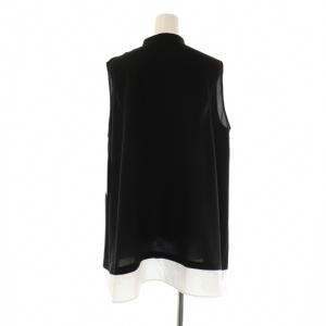ENFOLD 25AW LAYERED A-LINE TANK-TOPS シャツ ノースリーブ 38 ブラック /HK