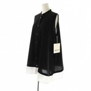 ENFOLD 25AW LAYERED A-LINE TANK-TOPS シャツ ノースリーブ 38 ブラック /HK