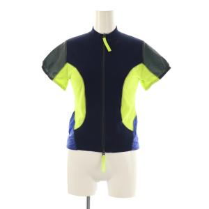 25AW mix compact t-shirt プルオーバー カットソー 切替 半袖 M ネイビー イエロー