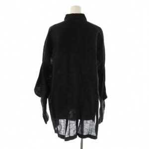 nagonstans 25SS リネンポプリン ボリュームSleeve シャツ 長袖 M ブラック /HK OS