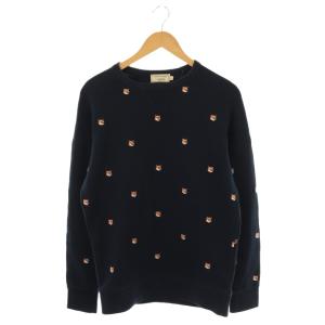 エンブロイダリークルーネックスウェット トレーナー S ネイビー /DF OS