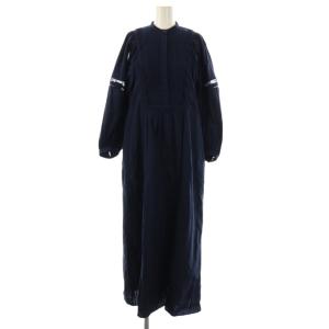 23AW Cotton Dobby Stripe Square Lace Dress ワンピース ロング