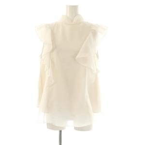 Sustainaノースリフリルオーガンシースルーブラウス シアー F 白 ホワイト /AT OS