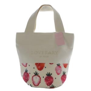 ラブラリーバイフェイラー ストロベリードット バッグ トートバッグ ハンドバッグ キャンバス ホワイト
