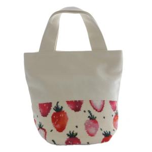 FEILER ラブラリーバイフェイラー ストロベリードット バッグ トートバッグ ハンドバッグ キャンバス ホワイト