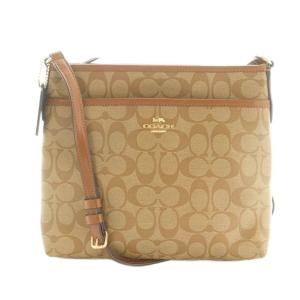シグネチャー ショルダーバッグ レザー 総柄 ベージュ F29210 /MI OS