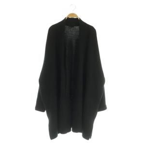 スムースニットショートガウン コート オーバーサイズ ウール ブラック /MY OS