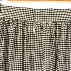 Aveniretoile ストレッチギンガムチェックギャザー切替スカート ロング 36 ブラック ホワイト /DF OS