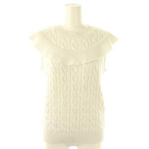 24年 ノースリーブ ラメミックスニット カットソー ノースリーブ 36 アイスホワイト色 /NR OS