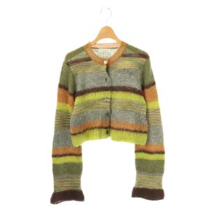 Multi Border Short Length Knit Cardigan カーディガン ニット F