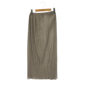 イッセイミヤケ プリーツ イージースカート タイトスカート ロング 1 グレー /DF OS