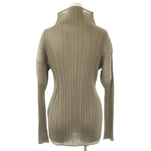 PLEATS PLEASE ISSEY MIYAKE イッセイミヤケ プリーツ ハイネック カットソー 長袖 3 グレー /NR OS