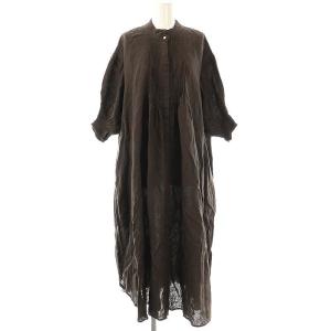 リネン ワンピース ピンタック F チャコールブラウン /CX OS