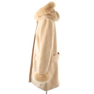 Apuweiser-riche ウール ファー 5WAYコート フード付き 2 ピンクベージュ /ES OS