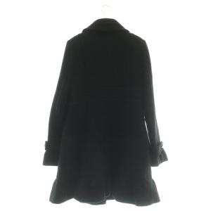 BURBERRY BLUE LABEL ステンカラーコート ウール アンゴラ フリル 裏地ノバチェック柄 40 ブラック /ES OS