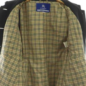 BURBERRY BLUE LABEL ステンカラーコート ウール アンゴラ フリル 裏地ノバチェック柄 40 ブラック /ES OS