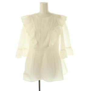 25SS 刺繍レースブラウス 36 オフホワイト /DO OS