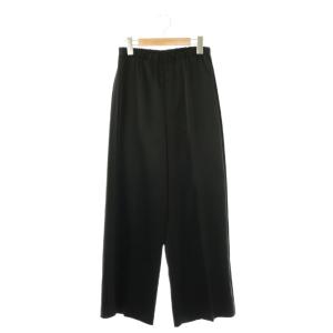 サイドラインサテンパンツ ストレート スラックス 34 黒 ブラック /AT OS