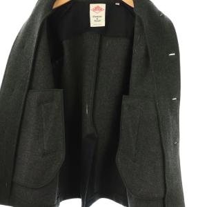 DANTON JD-8534 ウールモッサ シングルコート ステンカラーコート 38 ブラック /ES OS