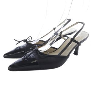 ポインテッドトゥ ミュール ココマーク 37.5 ブラック