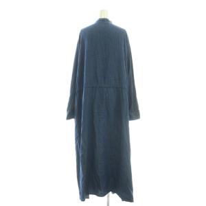 mizuiro ind mizuiroind デニムピンタックワンピース マキシ ロング 長袖 紺 ネイビー /AT OS