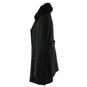 BLUE LABEL CRESTBRIDGE ラビットファー Pコート アウター 36 黒 /NR OS