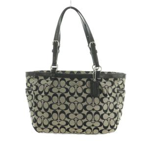 シグネチャー トートバッグ キャンバス 総柄 黒 F17726 /MI OS