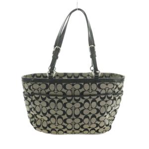 COACH シグネチャー トートバッグ キャンバス 総柄 黒 F17726 /MI OS