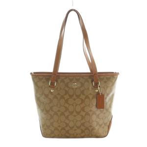 シグネチャー トートバッグ 総柄 茶 F34603 /MI OS