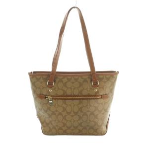 COACH シグネチャー トートバッグ 総柄 茶 F34603 /MI OS