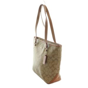 COACH シグネチャー トートバッグ 総柄 茶 F34603 /MI OS