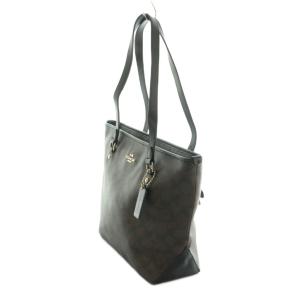 COACH シグネチャー トートバッグ 総柄 ダークブラウン F34603 /MI OS