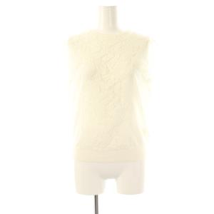 レースコンビノースリーブプルオーバー ニット カットソー S オフホワイト /DO OS