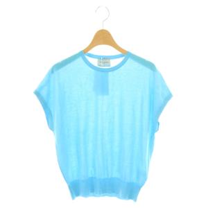 コットンニット プルオーバー フレンチスリーブ F ターコイズ /DF OS