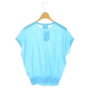 UNITED ARROWS コットンニット プルオーバー フレンチスリーブ F ターコイズ /DF OS