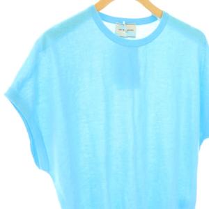 UNITED ARROWS コットンニット プルオーバー フレンチスリーブ F ターコイズ /DF OS