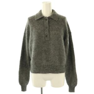 リブニット 長袖ニット セーター モヘヤ 38 グレー /DO OS