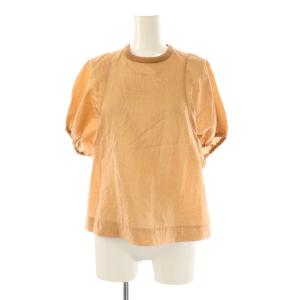 ナイロンビンテージ パフスリーブブラウス 半袖 36 ピンク /AT OS