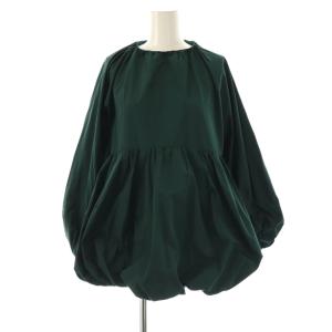 バルーンシルエット ブラウス 長袖 クルーネック F 緑 グリーン /AT OS