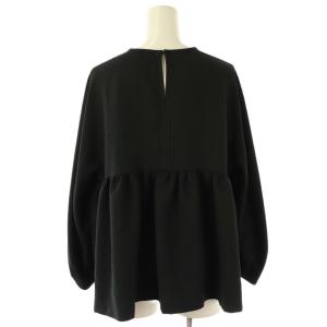 BALLSEY ランバスジャカード ペプラムブラウス 長袖 36 ブラック /DF OS