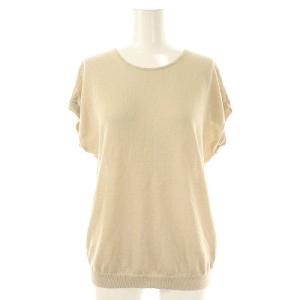 LINEN MIX BOEL サマーニット カットソー プルオーバー フレンチスリーブ 38 ベージュ