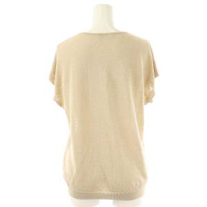 theory luxe LINEN MIX BOEL サマーニット カットソー プルオーバー フレンチスリーブ 38 ベージュ