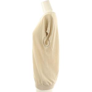 theory luxe LINEN MIX BOEL サマーニット カットソー プルオーバー フレンチスリーブ 38 ベージュ