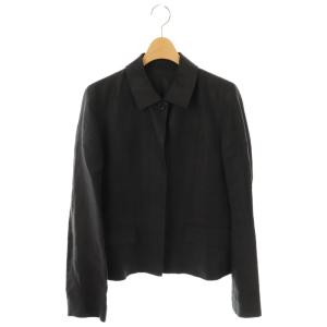 リネン ジャケット ステンカラー 2 チャコール /CX OS