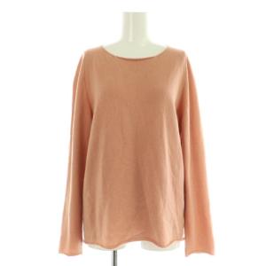 カシミヤクルーネックニット セーター 長袖 リボン ピンク /MY OS