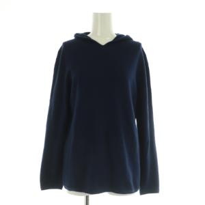ニットパーカー 長袖 プルオーバー シルクカシミア混 ネイビー /MY OS
