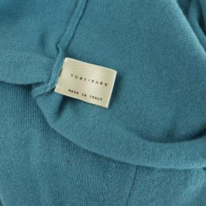 YURI PARK カシミヤクルーネックニット セーター 長袖 リボン ブルー /MY OS