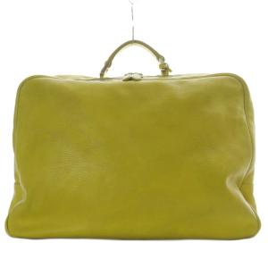 JIL SANDER レザー ボストンバッグ ブリーフケース ハンドバッグ ワンハンドル ダイヤルロック式南京錠付き イエロー