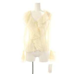 25SS シアージャガードラッフルフリルブラウス 長袖 F アイボリー /DF OS SH