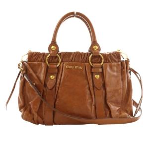 VITELLO LUX  2way ハンドバッグ ブラウン